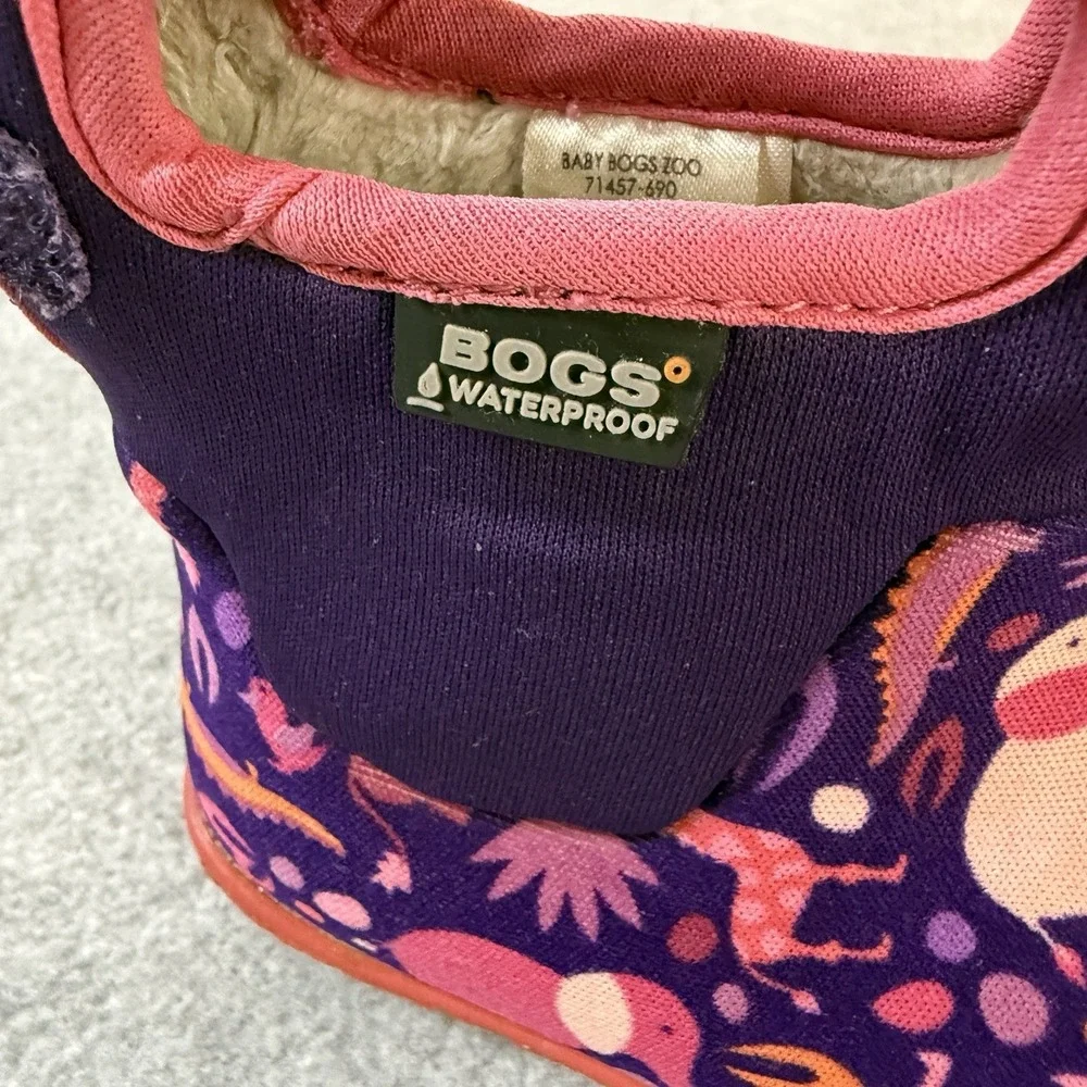 Bogs Baby Bogs Zoo Waterproof Winter Boots Toddler Girls Size 4 Insulated Pink